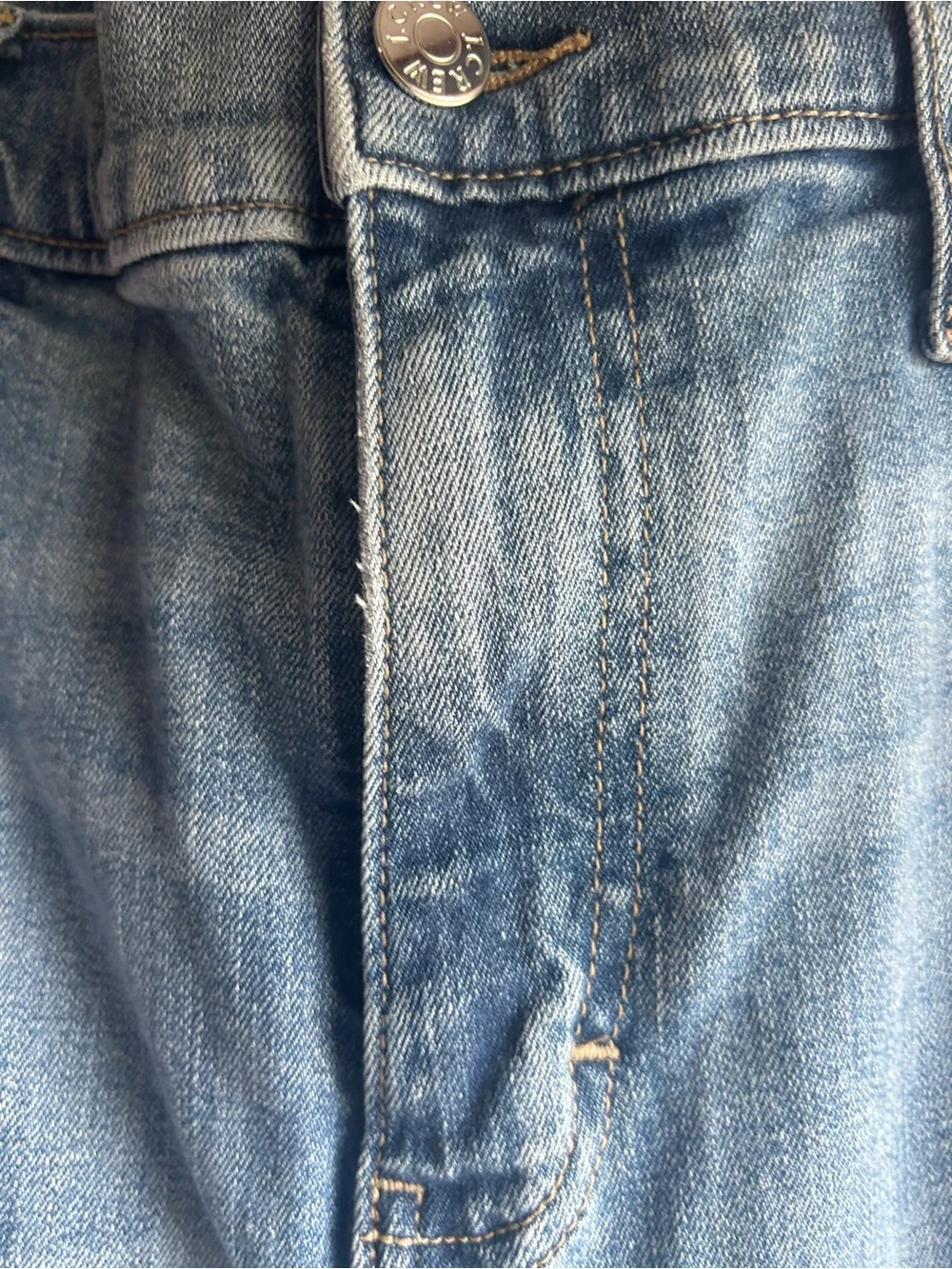 J Crew Flex Men’s 34x32 Blue Jeans Zip Up Straight Leg 5 Pocket